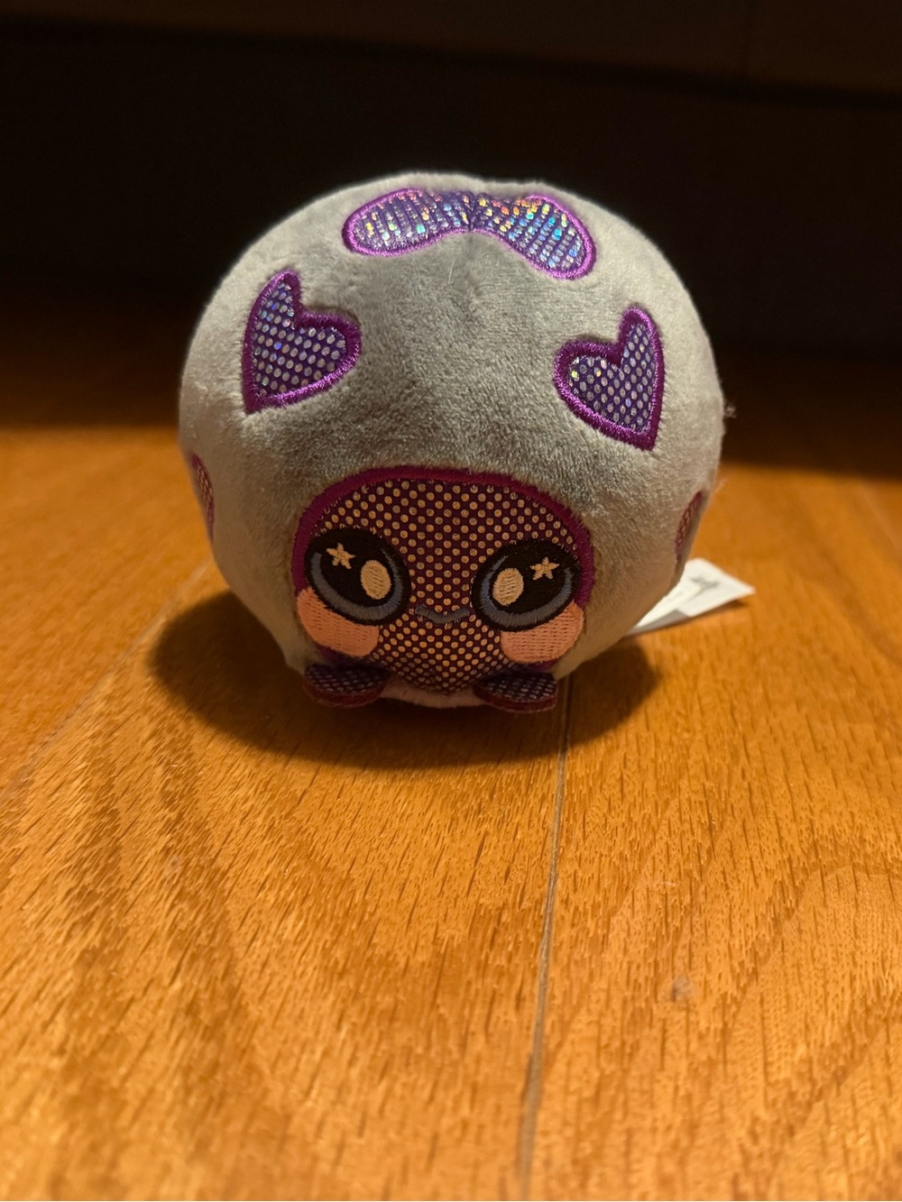 Squeezamals Grey Purple Heart Ladybug 3.5" Squishy Plush